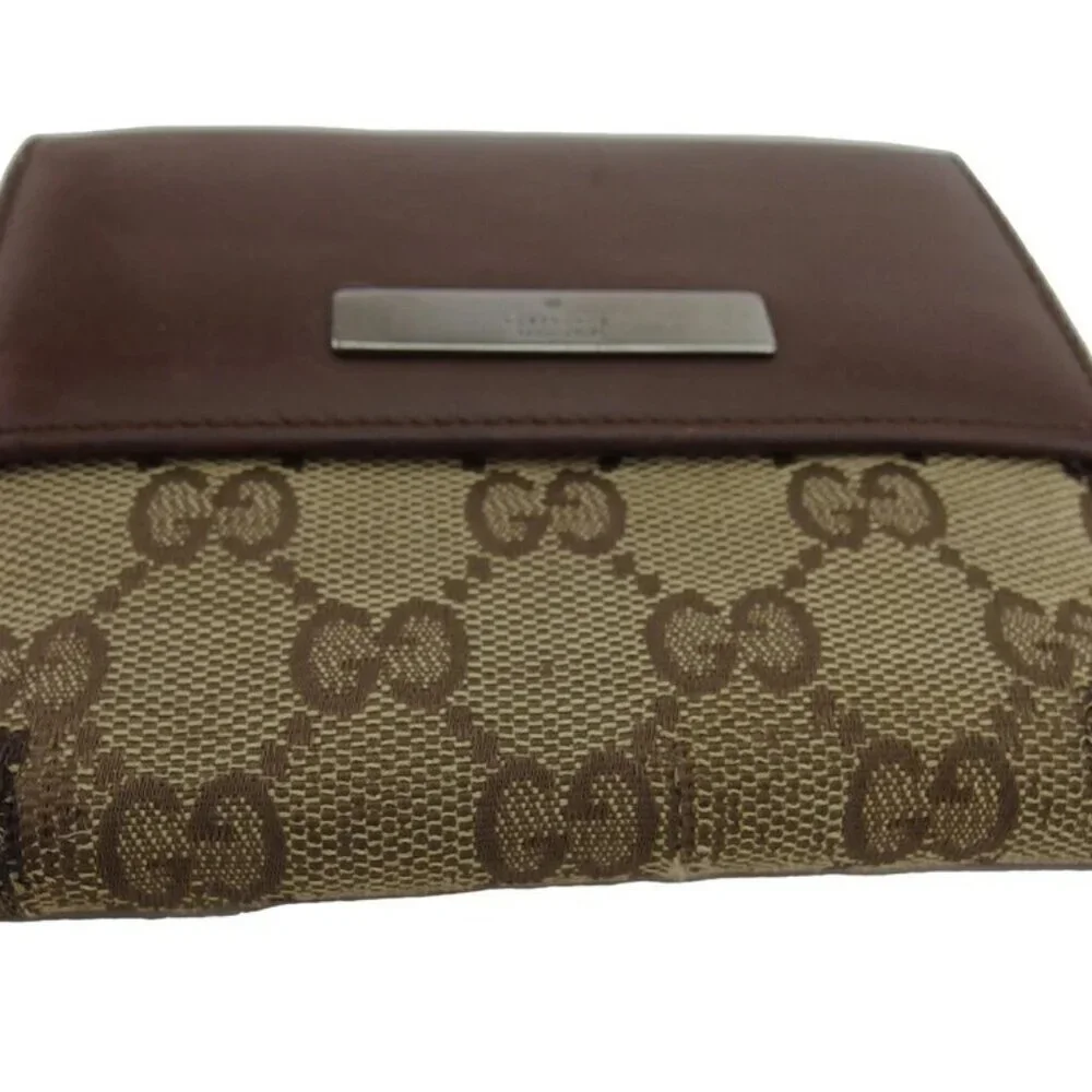GUCCI Bifold Wallet Beige Brown Silver Women Authentic secondhand - Picture 2 of 9